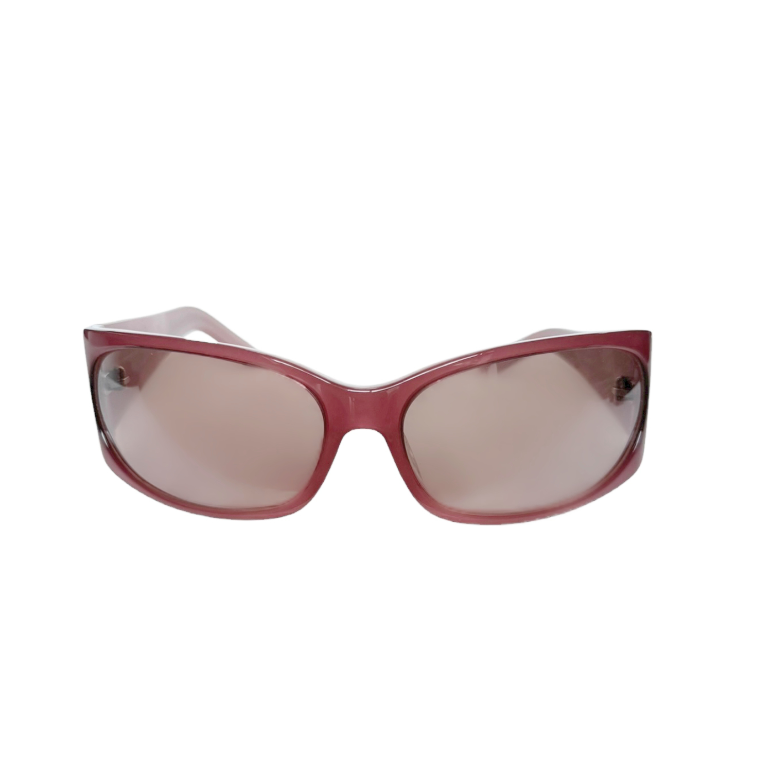 Miu Miu Logo Rose Wraparound Sunglasses in Pink - Image 2