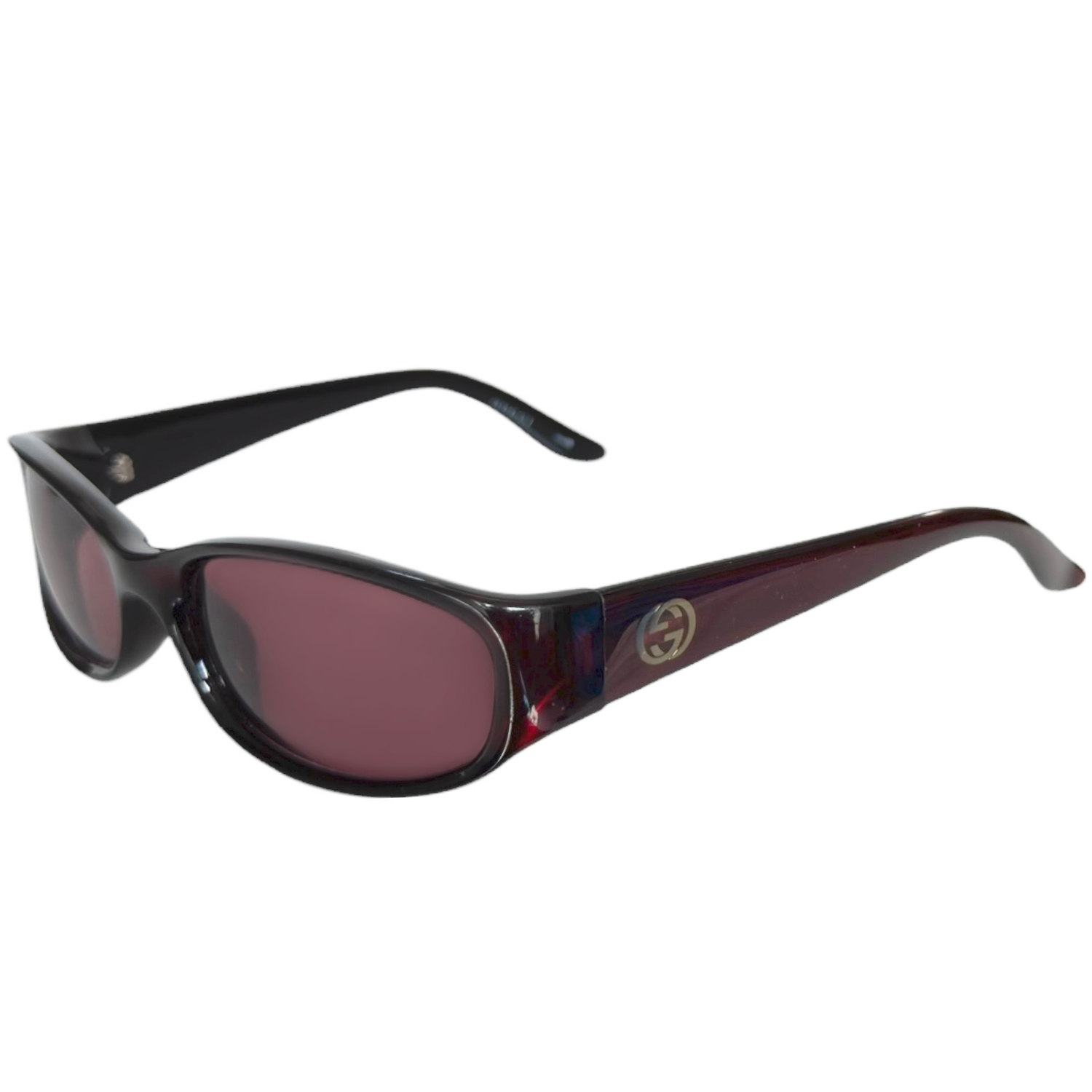 Vintage Gucci GG Logo Sunglasses in Maroon Red | NITRYL