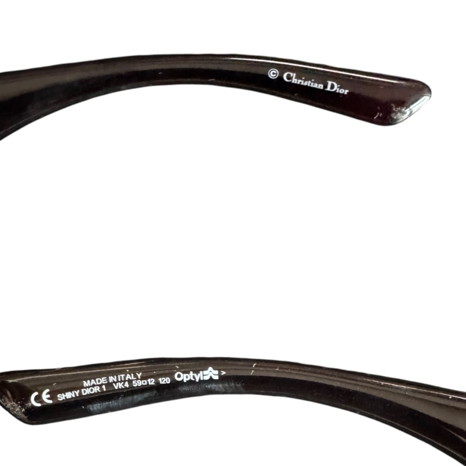 Dior Star Diamante Logo Sunglasses in Maroon / Silver - Image 3