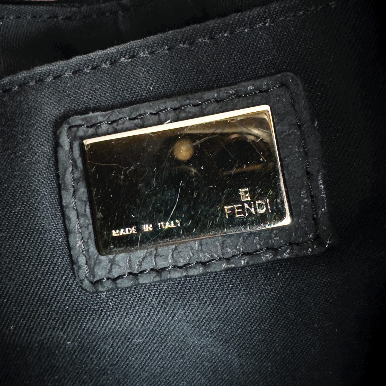 Fendi Monogram Canvas Shoulder Bag in Black / Gold - Image 7