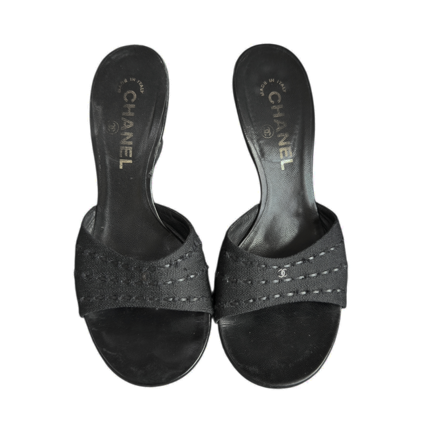 Chanel Logo Wedges in Black UK 3 - Image 4