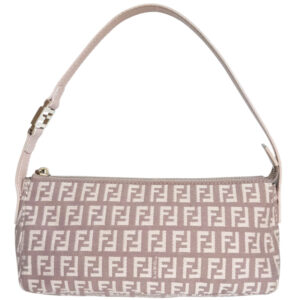 Vintage Fendi Monogram Mini Shoulder Bag in Dusty Pink / Gold | NITRYL