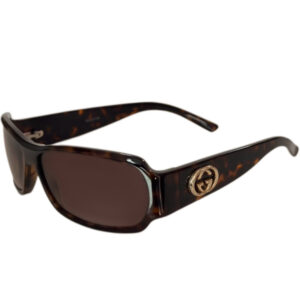 Vintage Gucci GG Logo Tortoiseshell Sunglasses in Brown / Gold | NITRYL