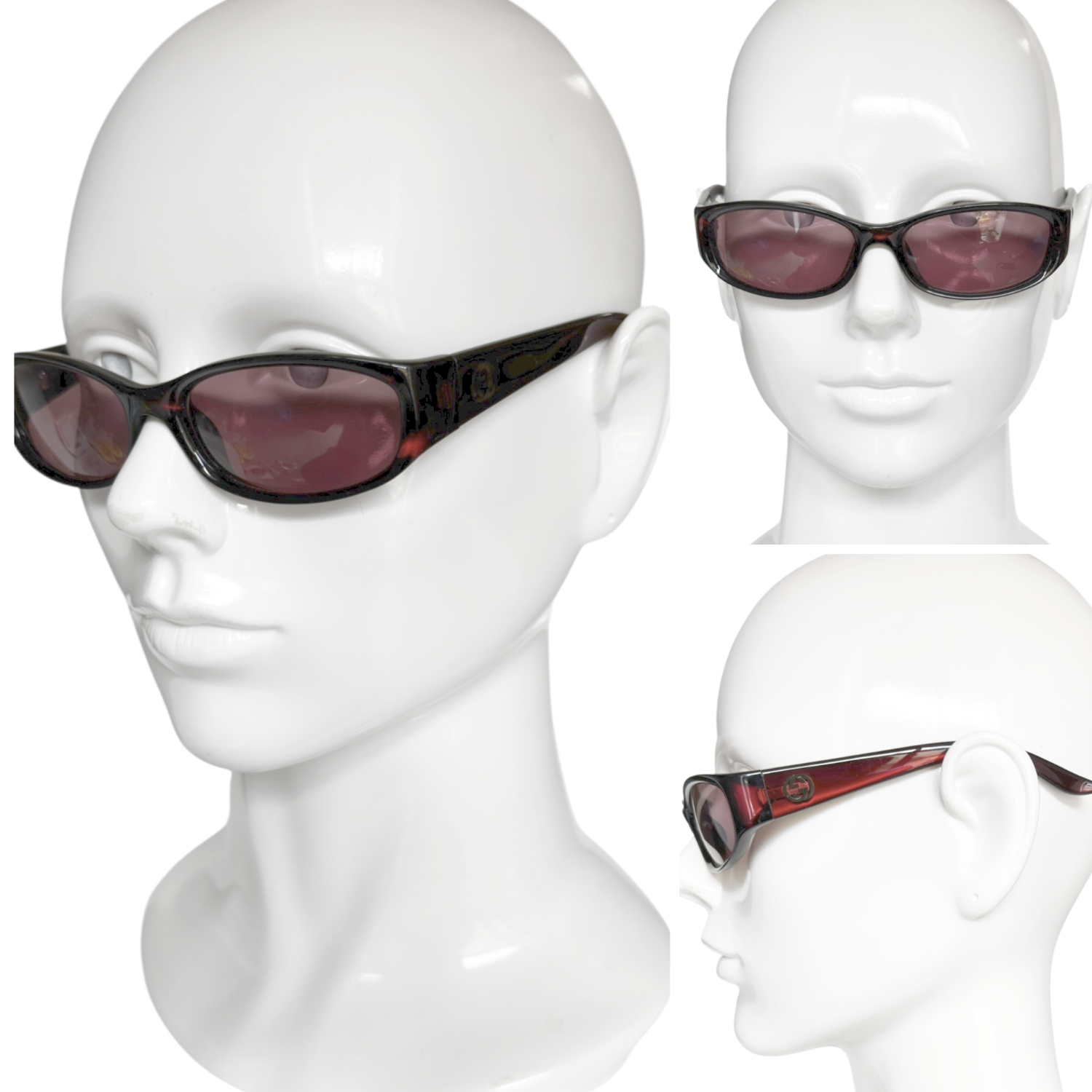 Gucci GG Logo Sunglasses in Maroon Red - Image 4