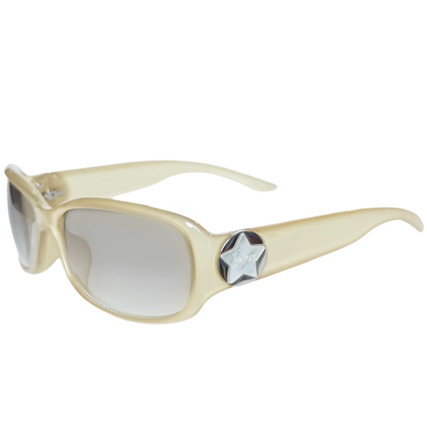 Vintage Dior Star Mother of Pearl Sunglasses in Beige / Silver | NITRYL