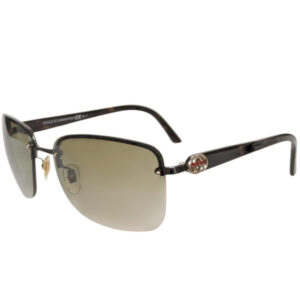 Vintage Gucci GG Logo Rimless Sunglasses in Tortoiseshell Brown / Gold | NITRYL