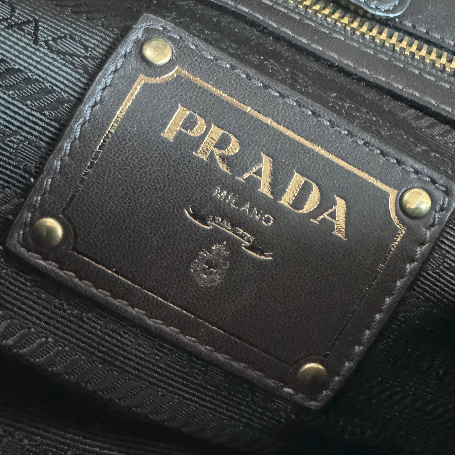 Prada Buckle Ombre Patent Shoulder Bag in Brown / Gold - Image 6
