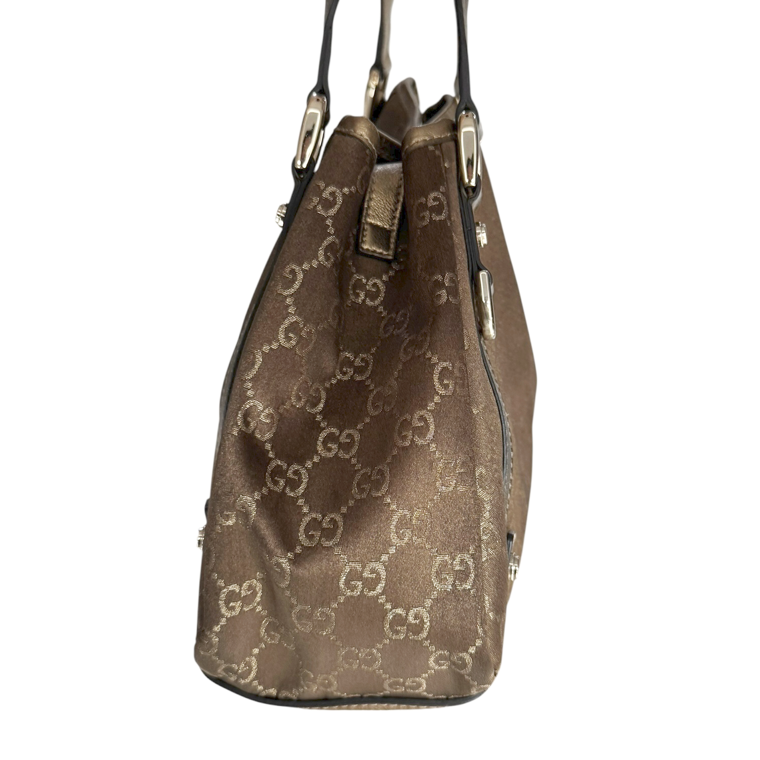 Gucci Monogram Abbey Hobo Shoulder Bag in Brown / Gold - Image 3