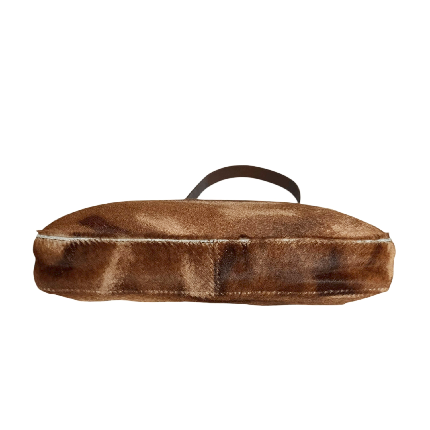 Fendi Mottled Calfskin Shoulder Baguette Bag in Brown - Image 5
