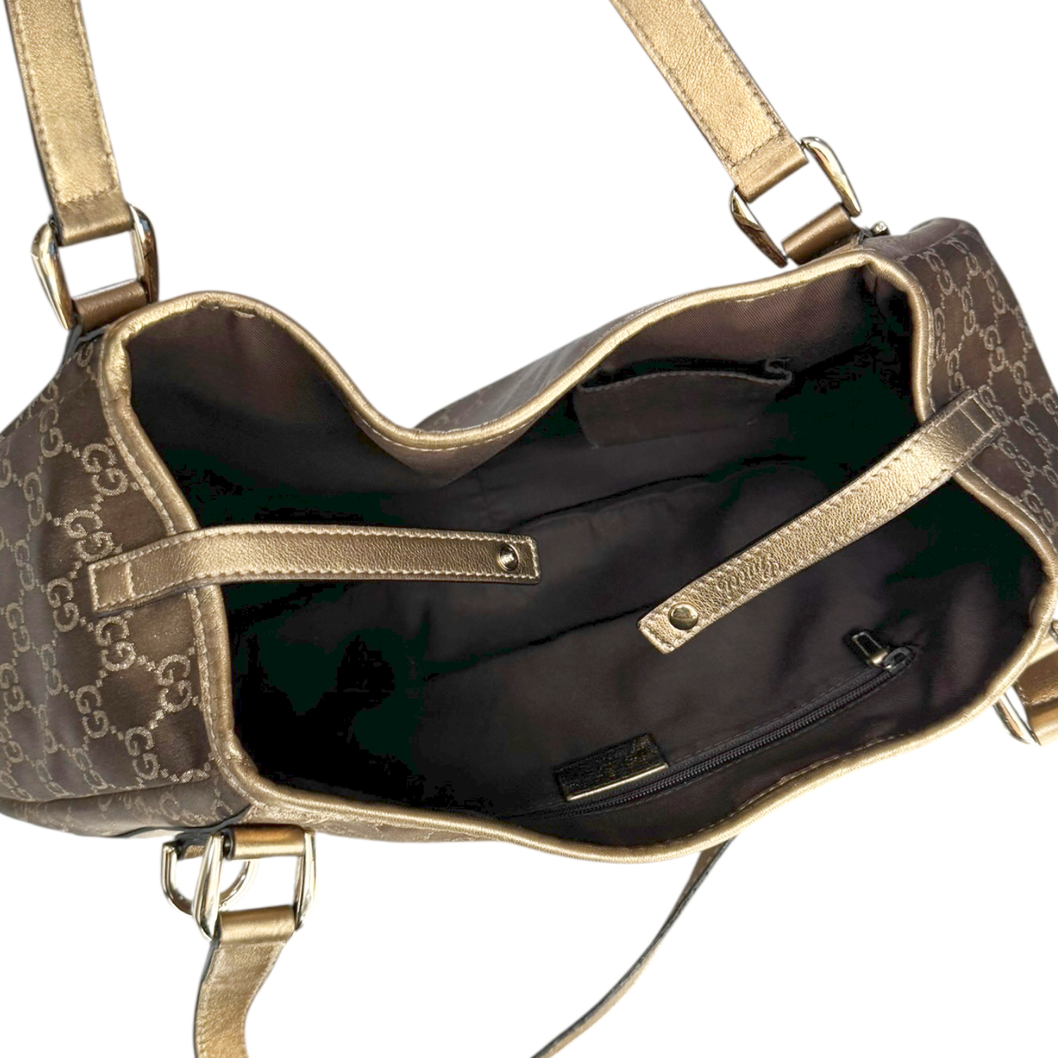 Gucci Monogram Abbey Hobo Shoulder Bag in Brown / Gold - Image 6