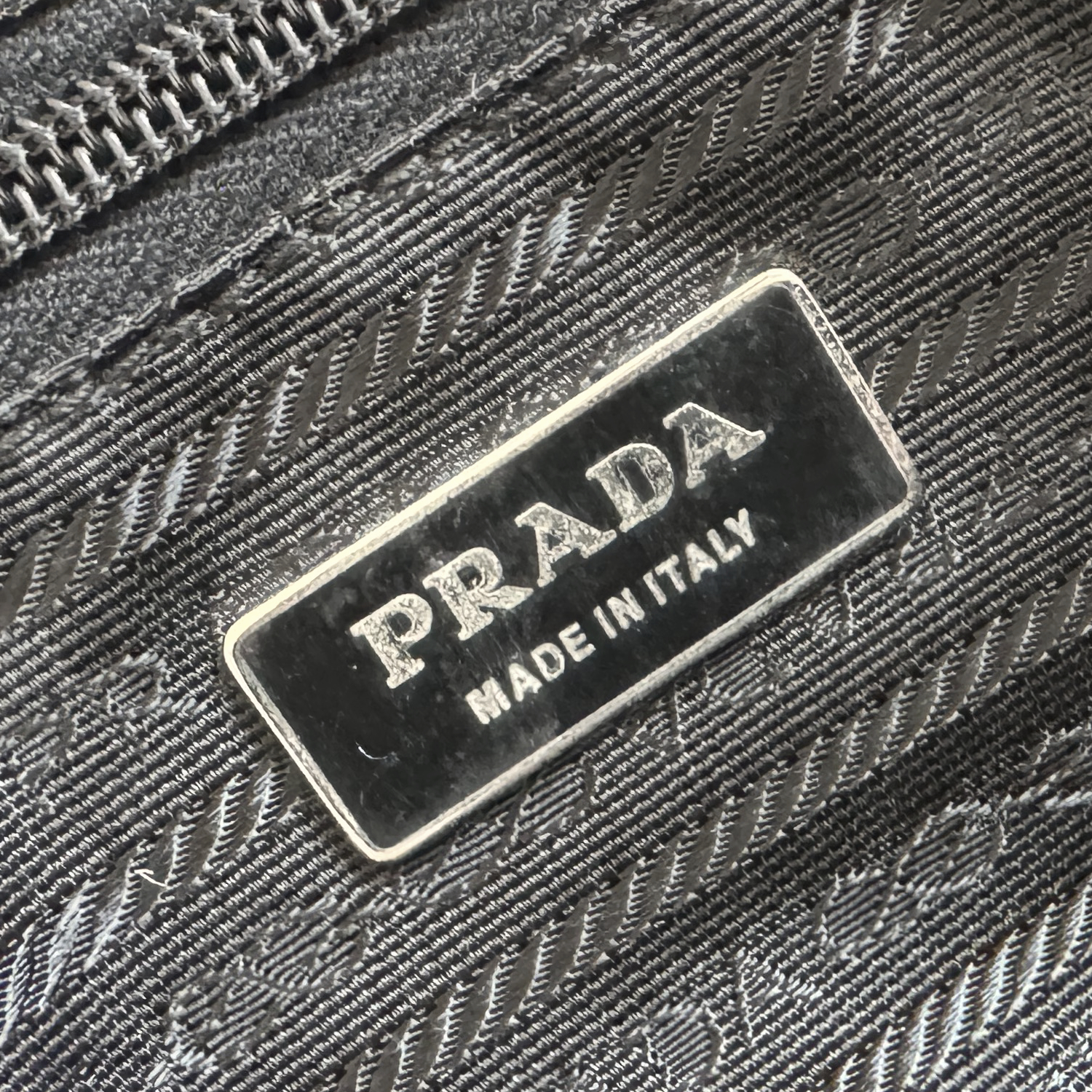 Prada Tweed Shoulder Bag in Black / Silver - Image 7