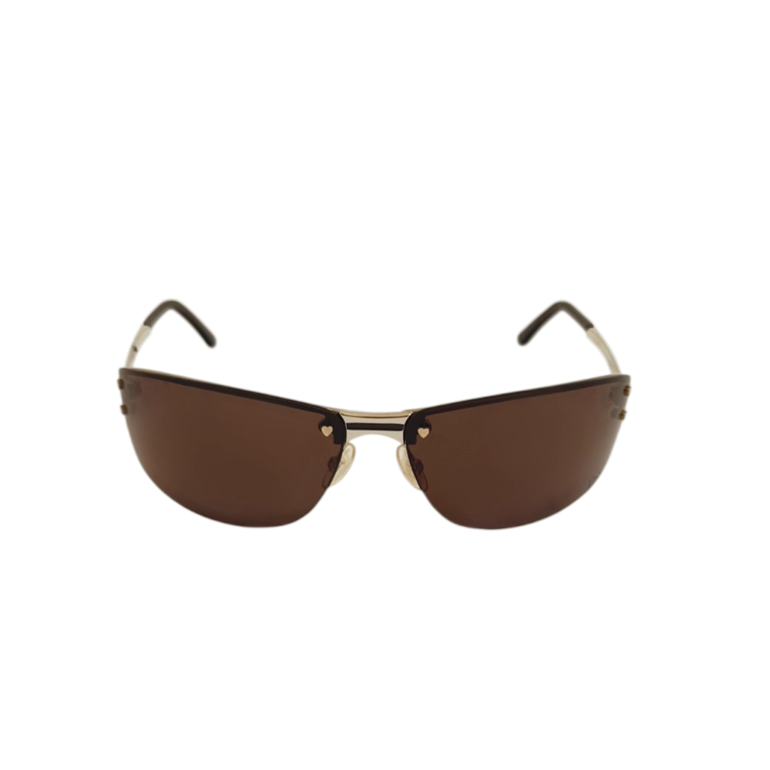 Dior Heart Rimless Sunglasses in Brown / Gold - Image 2