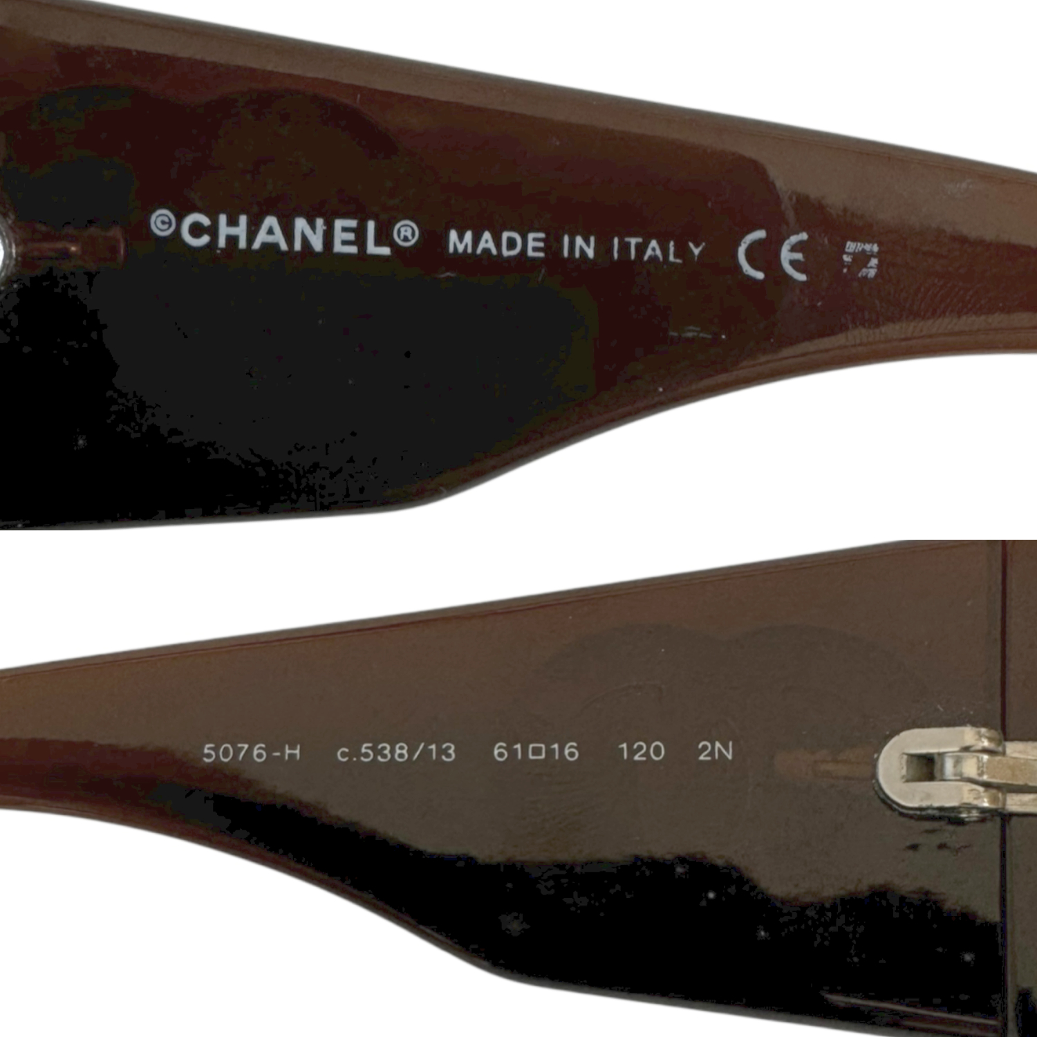 Chanel CC Mother of Pearl Sunglasses in Brown - Image 3