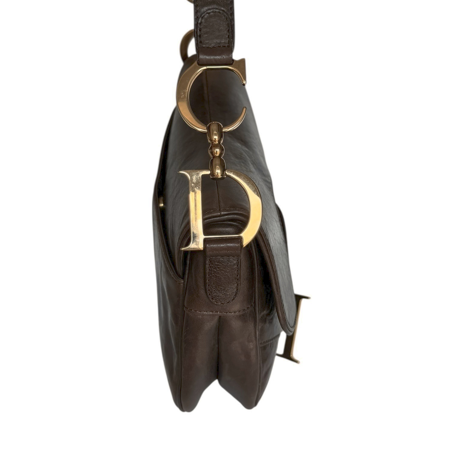 Dior Leather Saddle Bag in Brown / Gold - Image 3