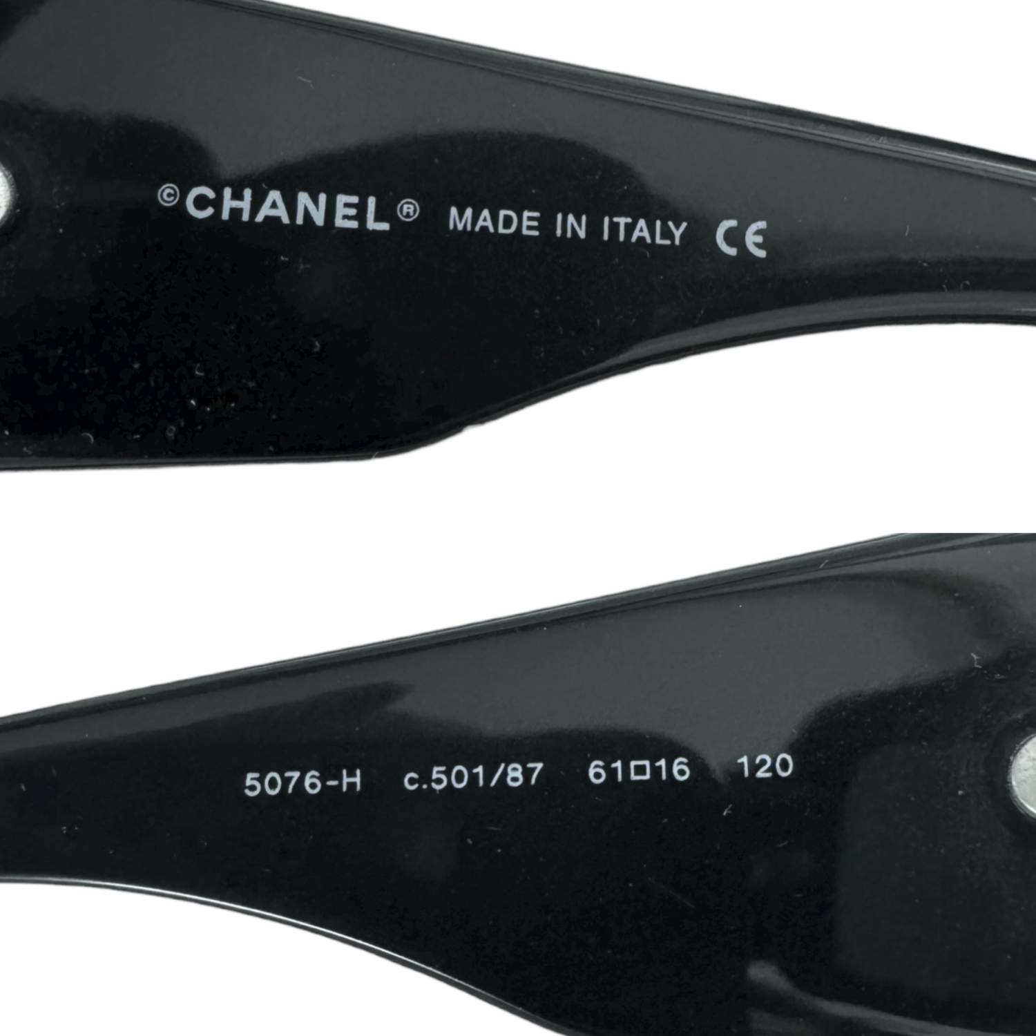 Chanel CC Mother of Pearl Sunglasses in Black - Image 3
