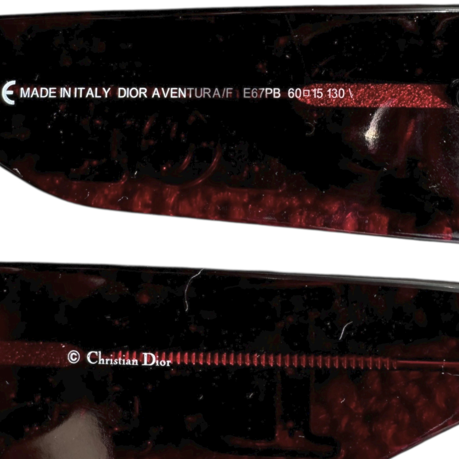 Dior Logo Chunky Sunglasses in Red / Silver - Image 3