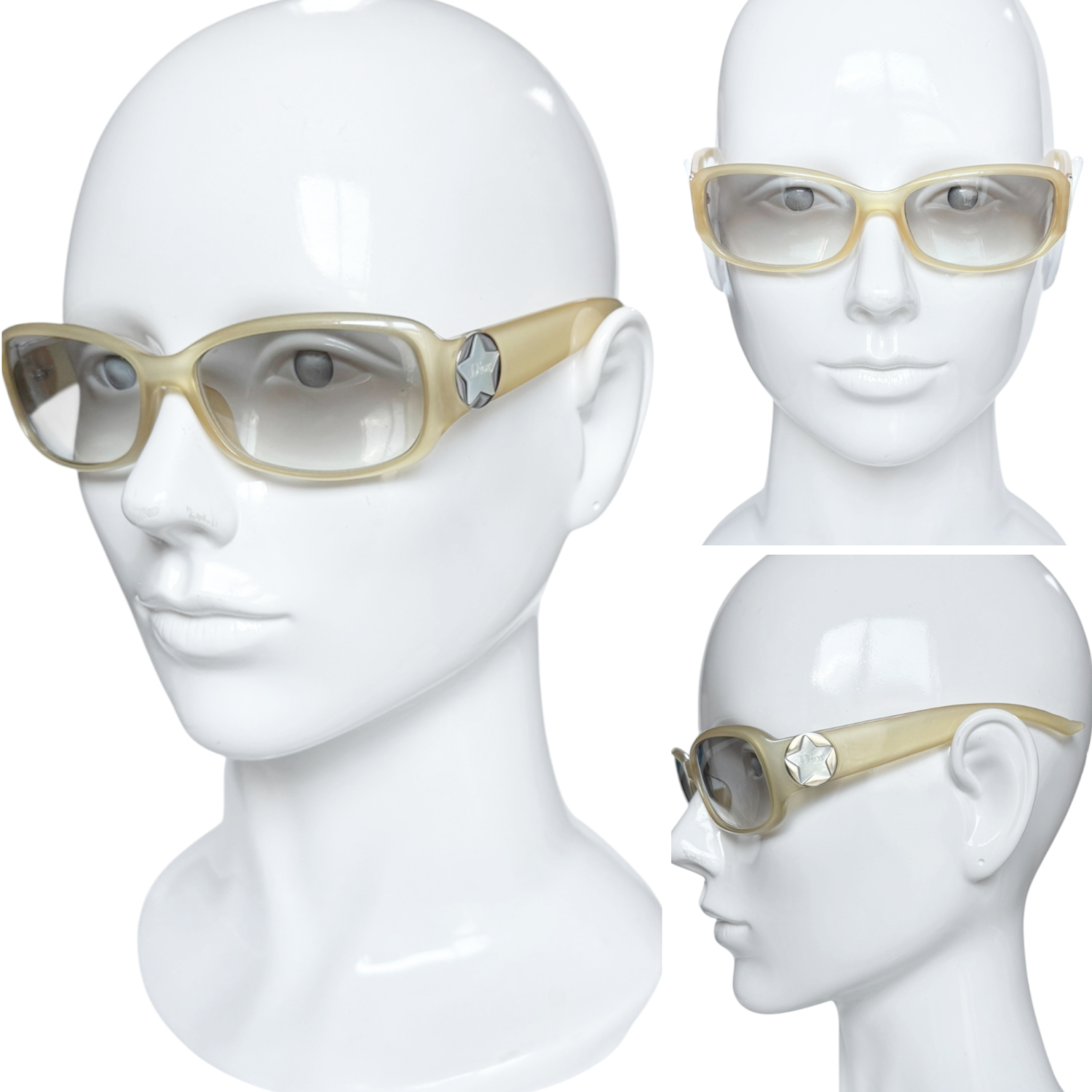 Dior Star Mother of Pearl Sunglasses in Beige / Silver - Image 4