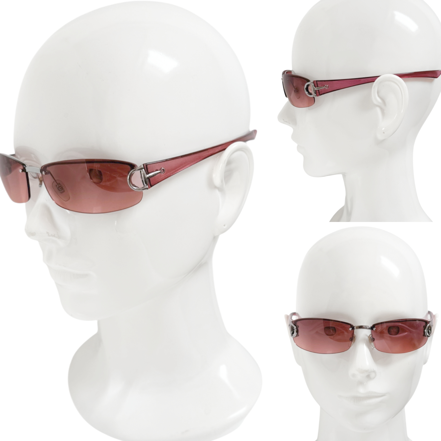 Gucci Horsebit Logo Sunglasses in Pink / Silver - Image 4