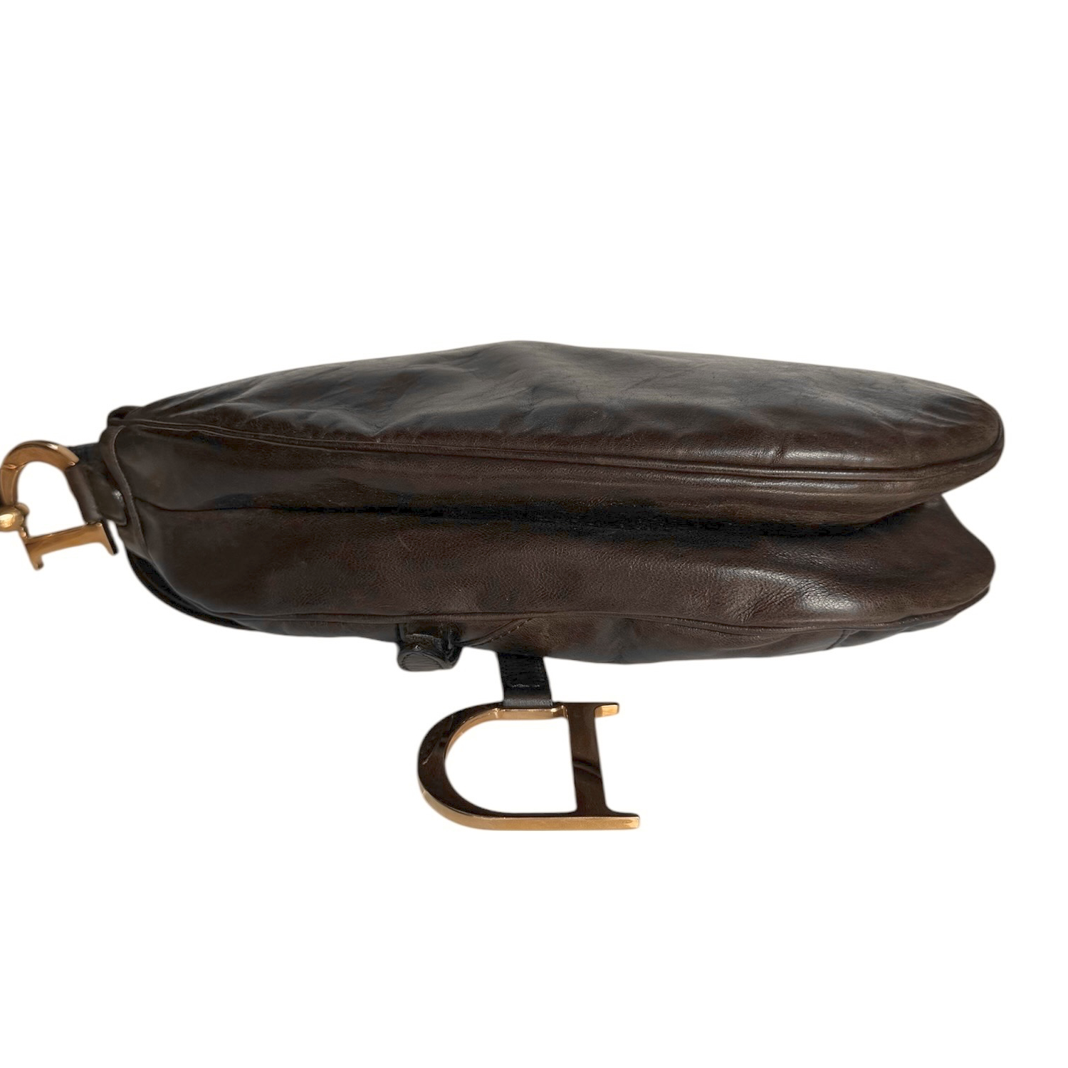 Dior Leather Saddle Bag in Brown / Gold - Image 5