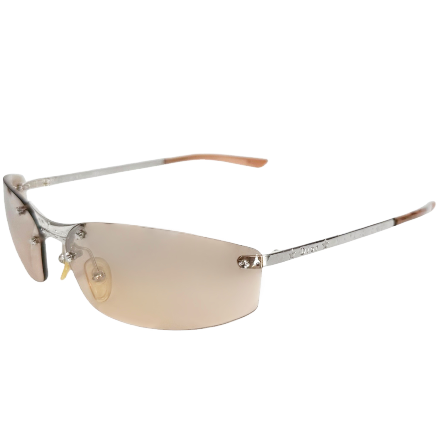 Vintage Dior Star Rimless Sunglasses in Blush / Silver | NITRYL