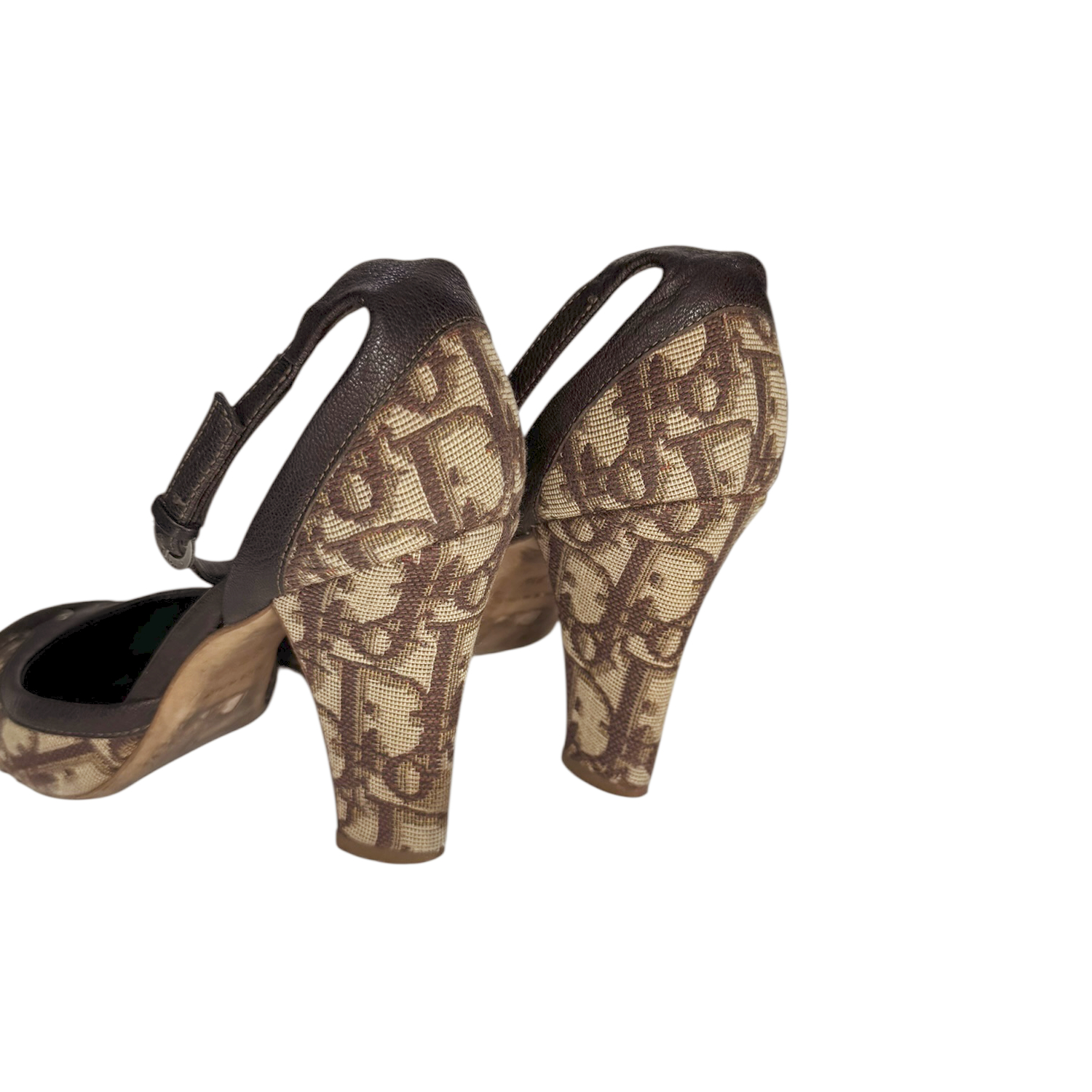 Dior Monogram Heels in Brown UK 4.5 - Image 4