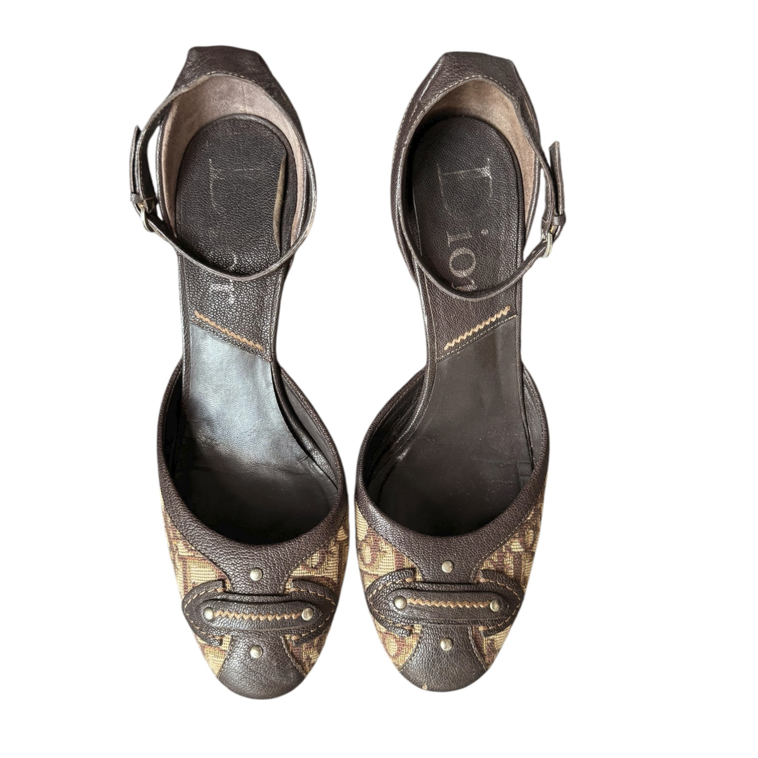 Dior Monogram Heels in Brown UK 4.5 - Image 3