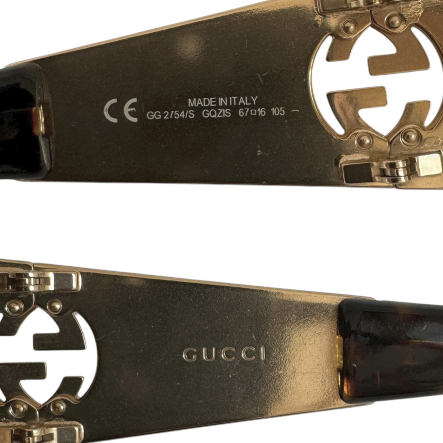 Gucci GG Logo Oversized Sunglasses in Gold / Brown - Image 4