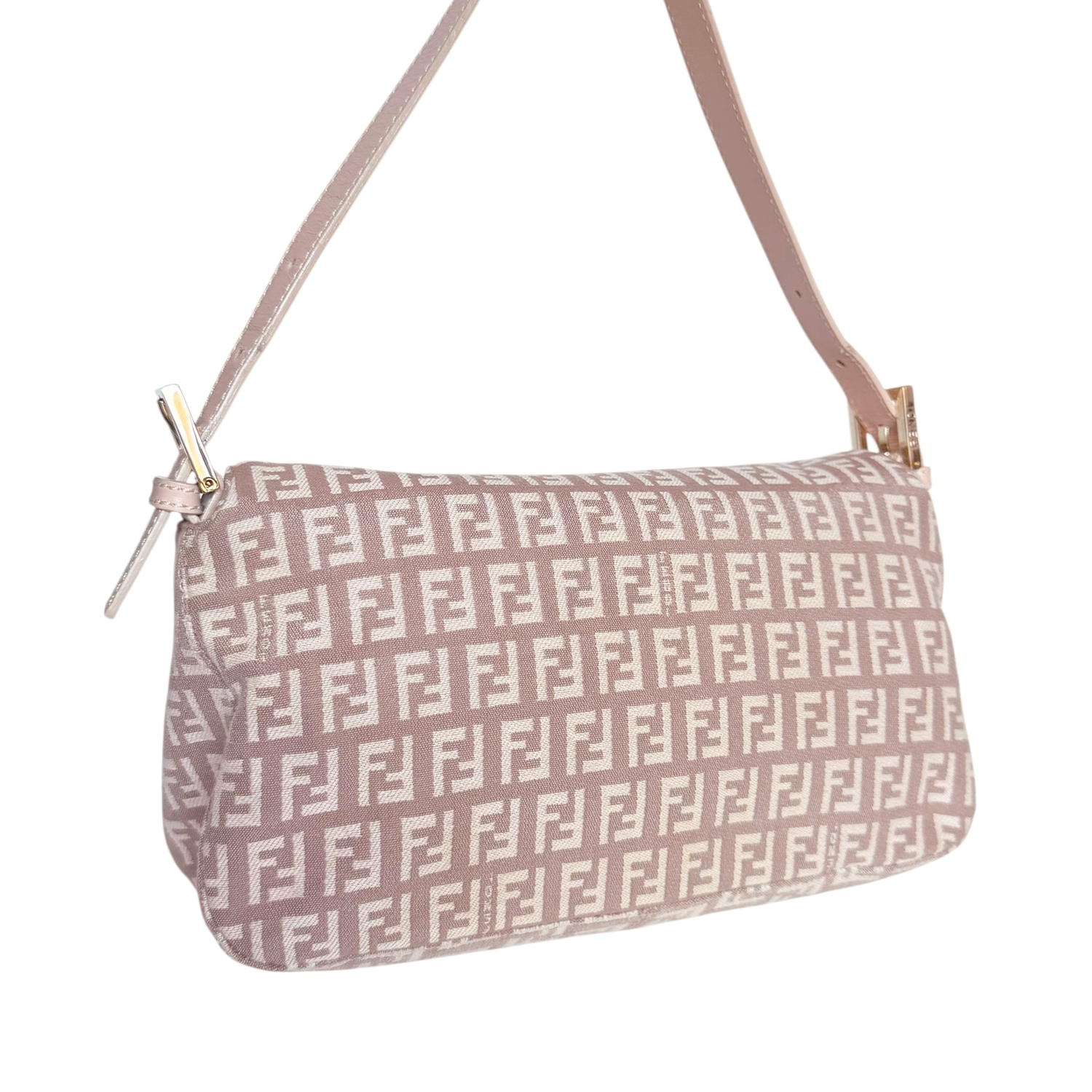 Fendi Monogram Shoulder Baguette Bag in Dusty Pink / Gold - Image 4