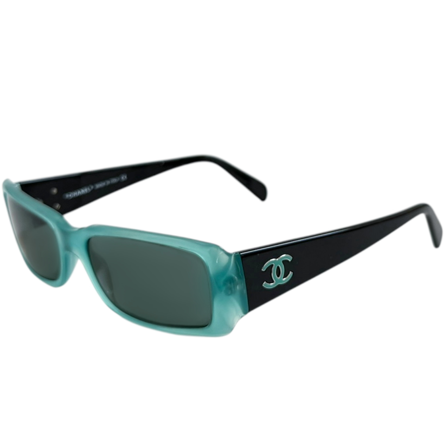 Vintage Chanel Logo 2 Tone in Aqua Blue | NITRYL