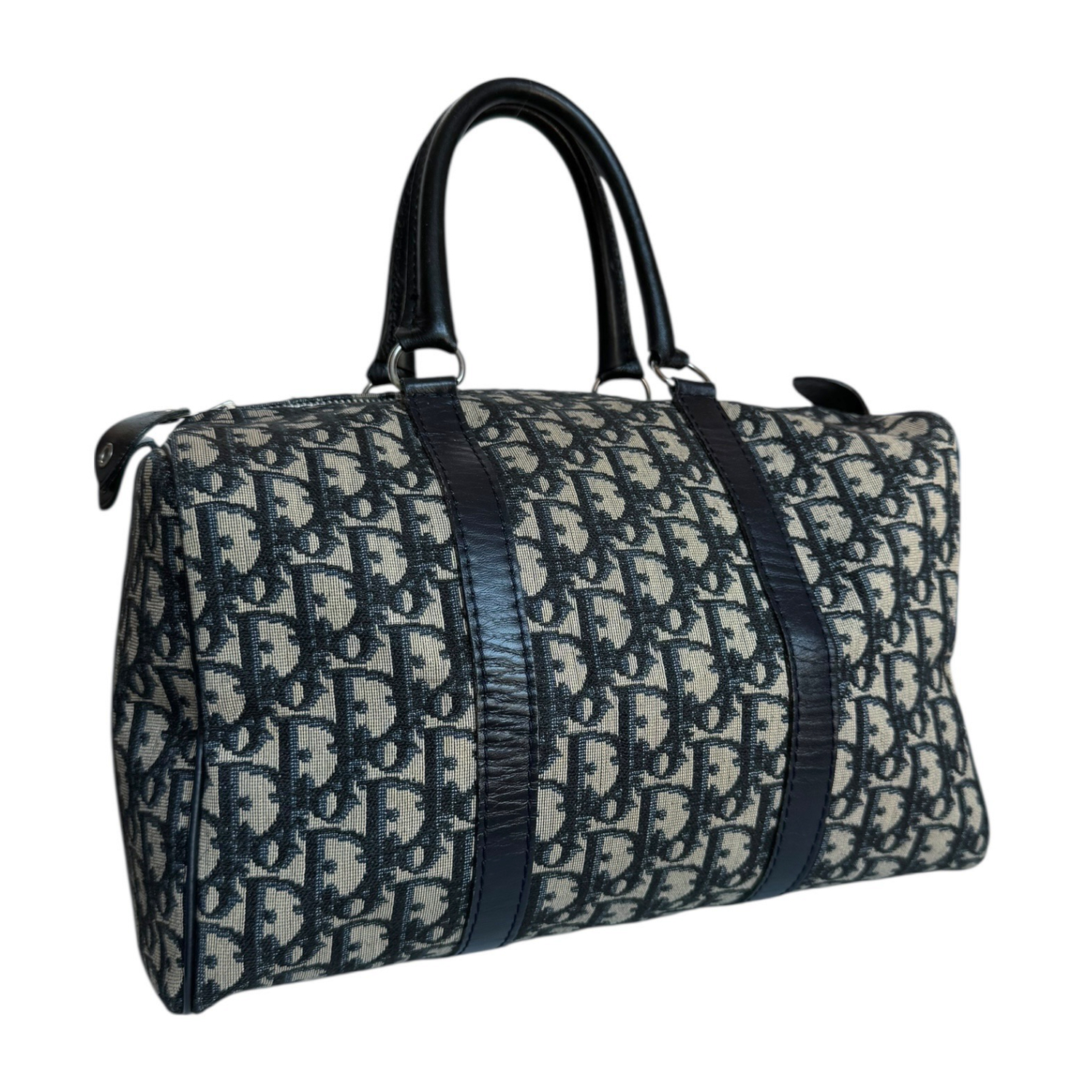 Dior Monogram Boston Bag in Navy Blue - Image 2