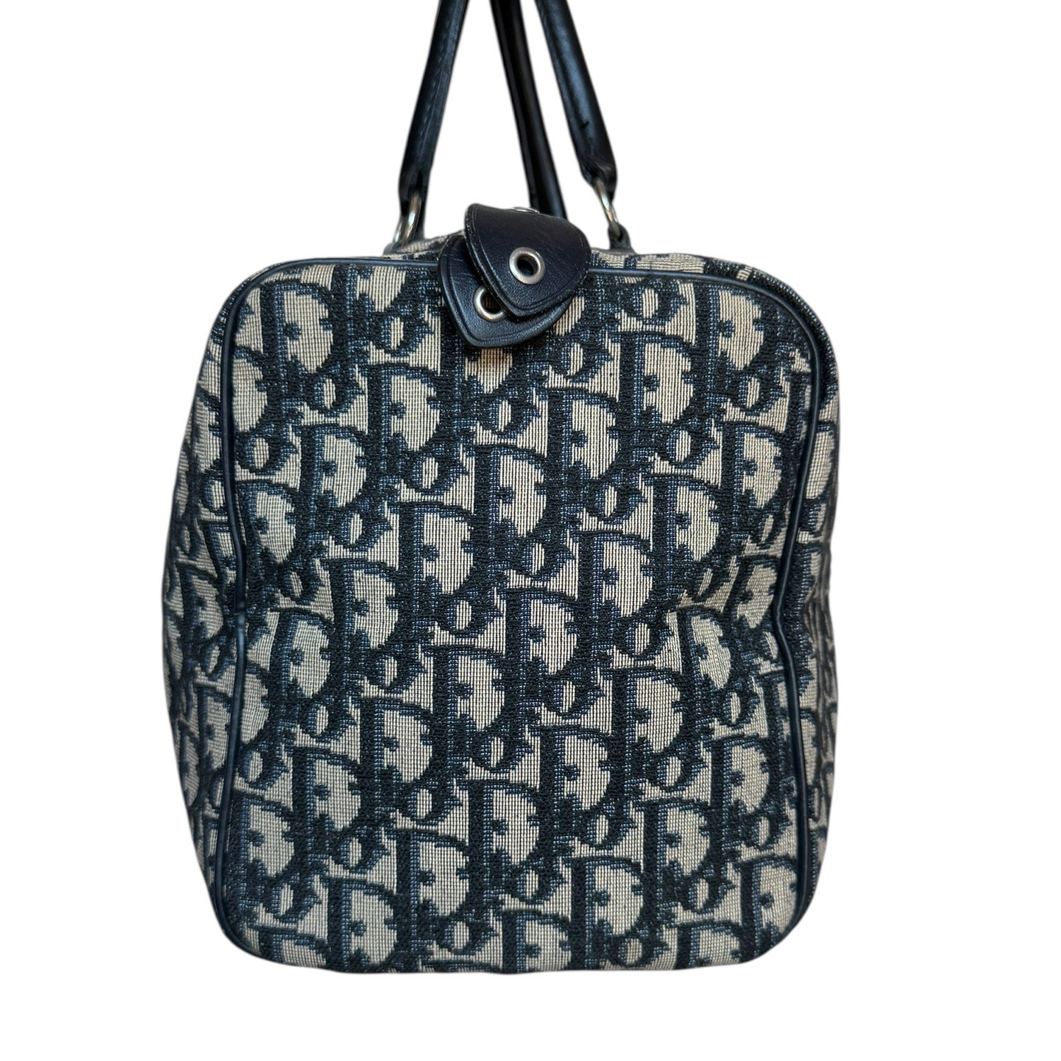 Dior Monogram Boston Bag in Navy Blue - Image 3