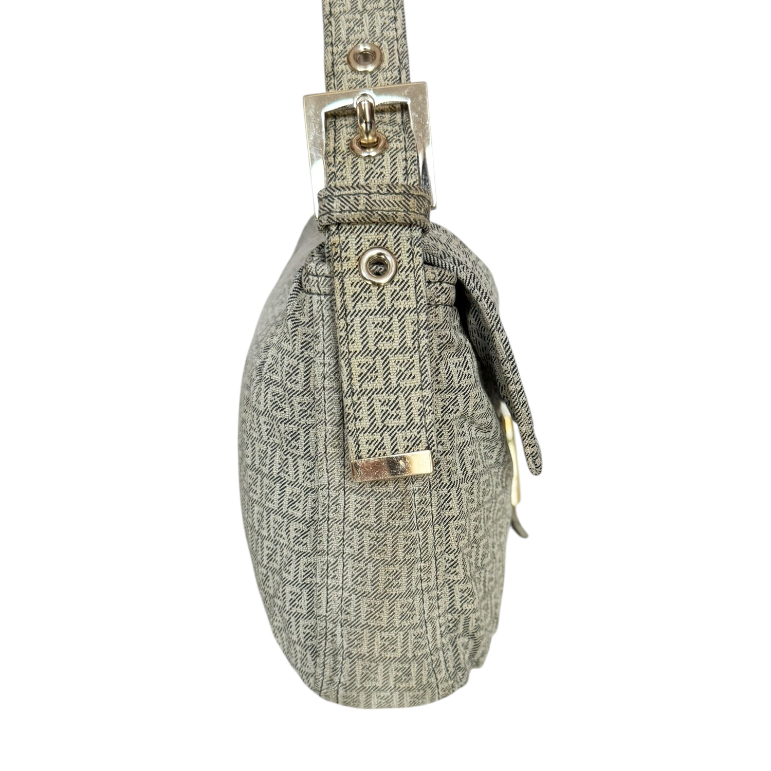 Fendi Monogram Denim Shoulder Baguette Bag - Image 3