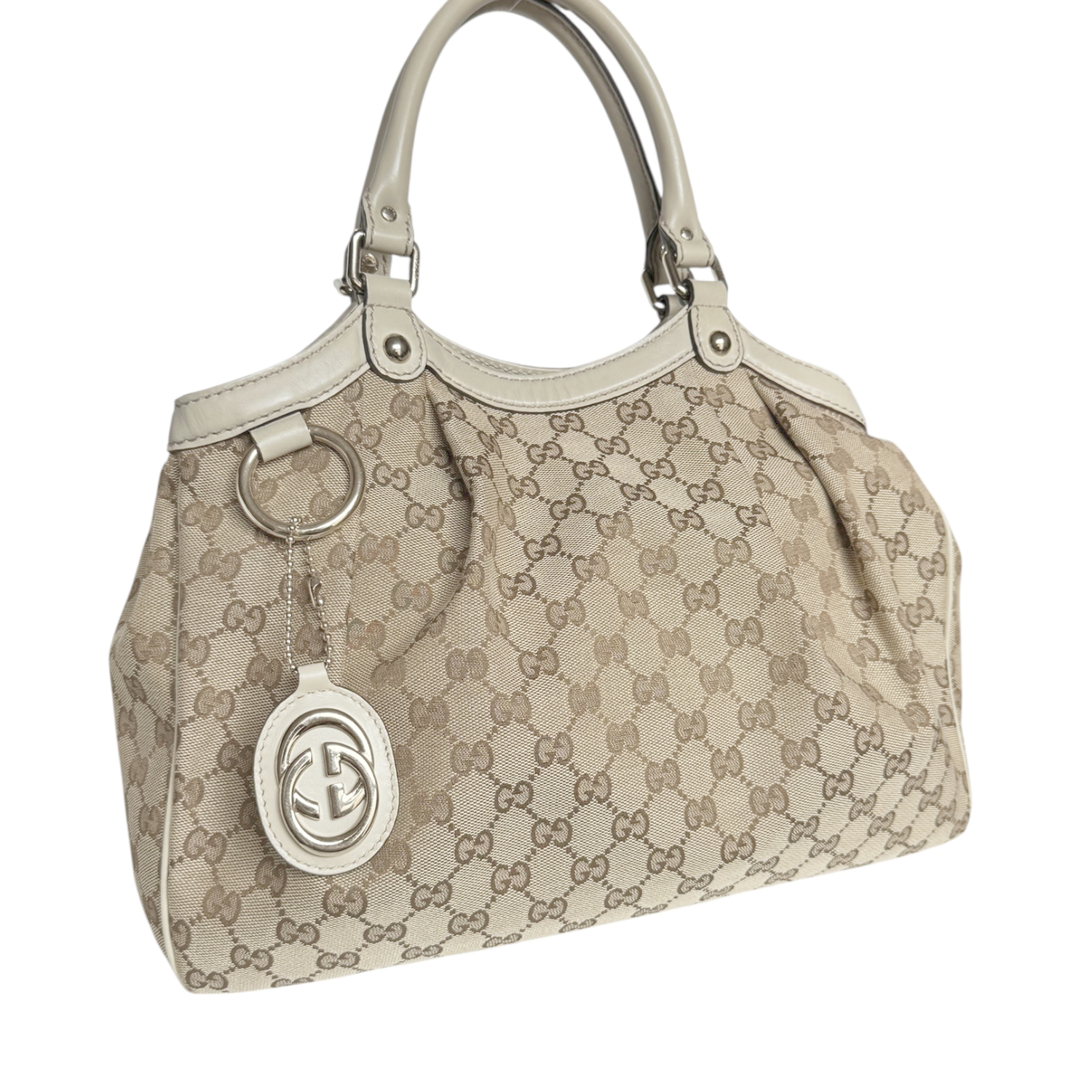 Gucci Monogram Sukey Hobo Shoulder Bag in Beige / Cream / Gold - Image 2