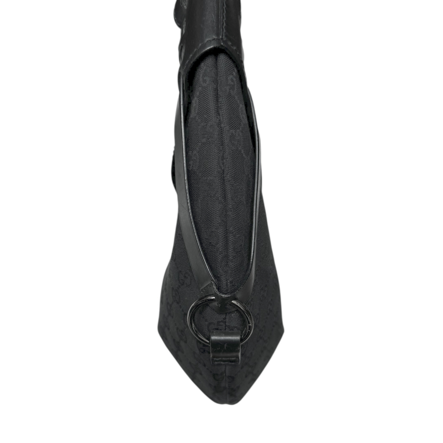 Gucci Monogram Half Moon Hobo Shoulder Bag in Black - Image 3
