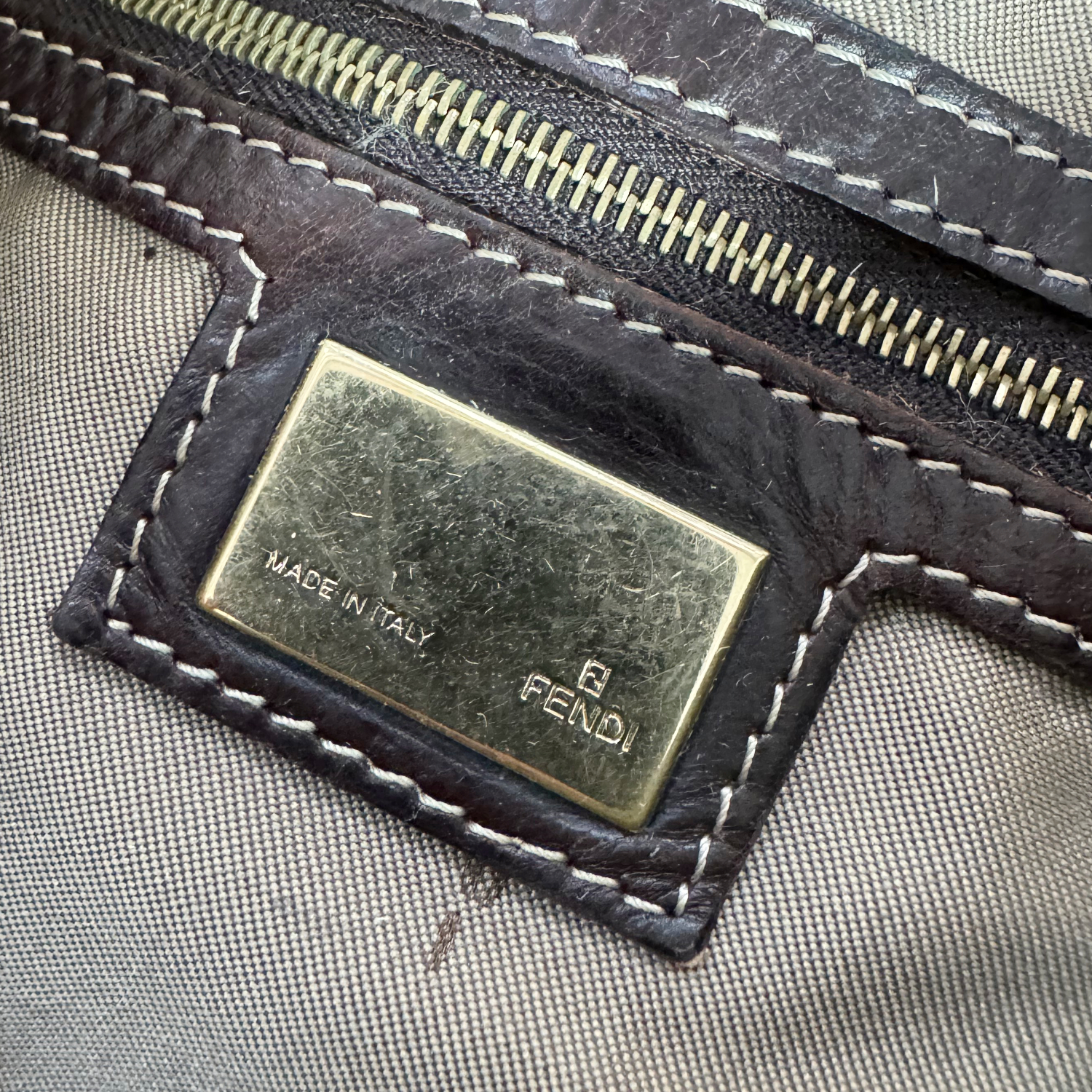 Fendi Monogram Denim Shoulder Baguette Bag - Image 8