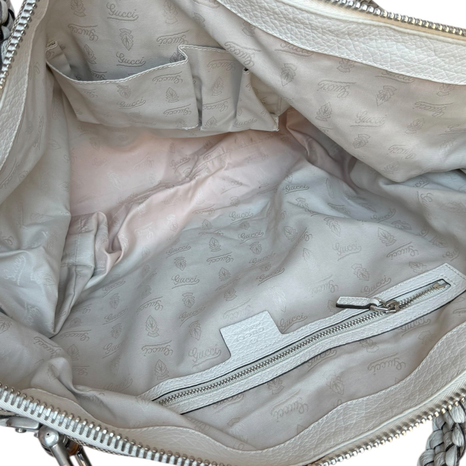 Gucci Monogram Large Hobo Shoulder Bag in Beige / White - Image 6
