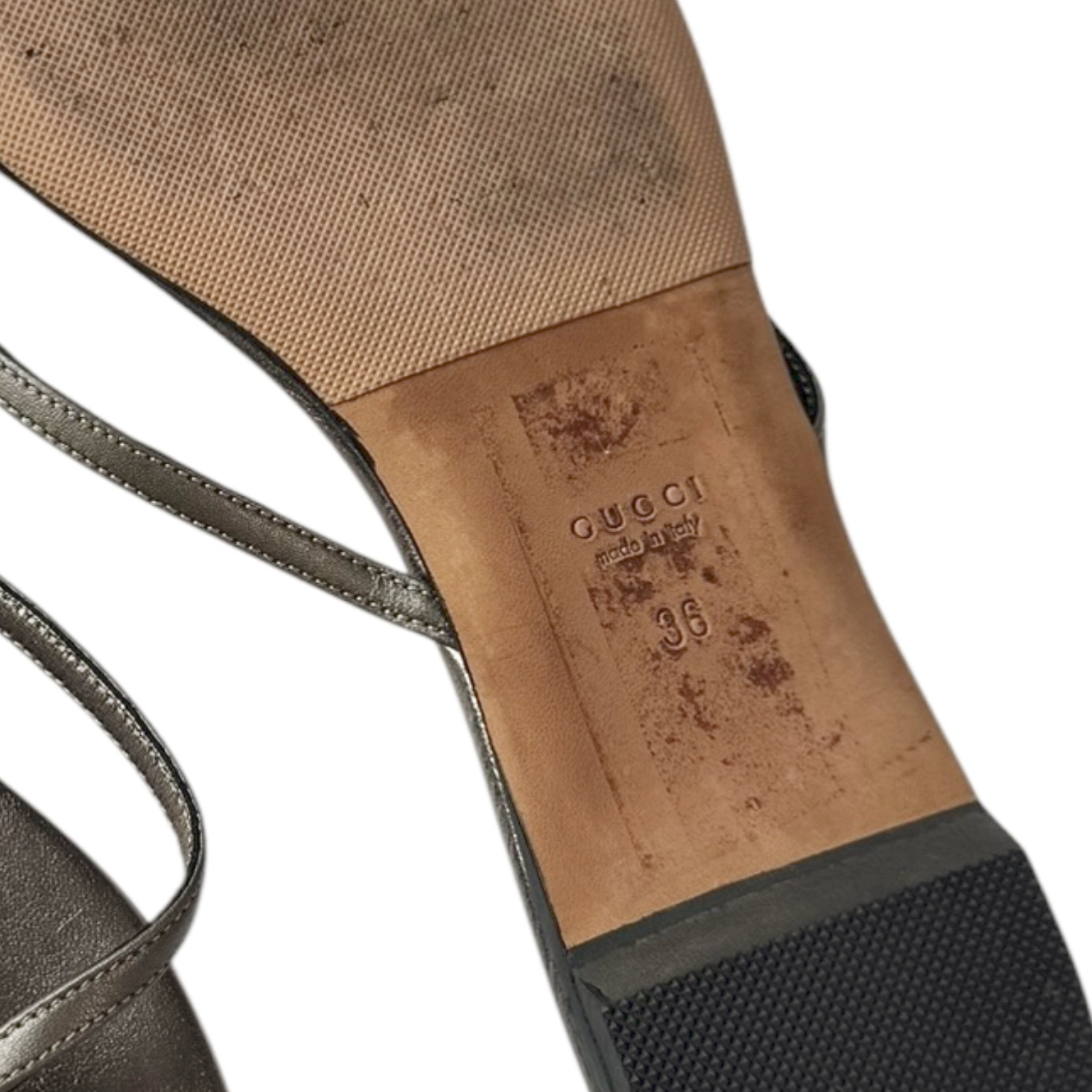 Gucci GG Logo Thong Flip Flop Sandals in Metallic Bronze UK 3 - Image 3