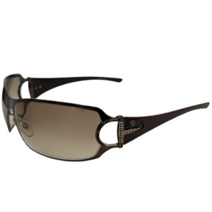 Vintage Gucci Diamante Horsebit Wraparound Sunglasses in Brown | NITRYL