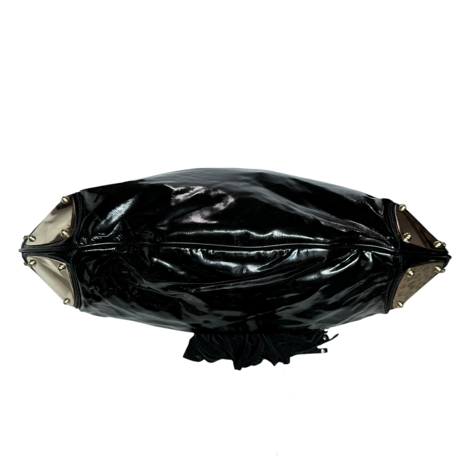 Gucci Indy Patent Hobo Shoulder Bag in Black / Gold - Image 5