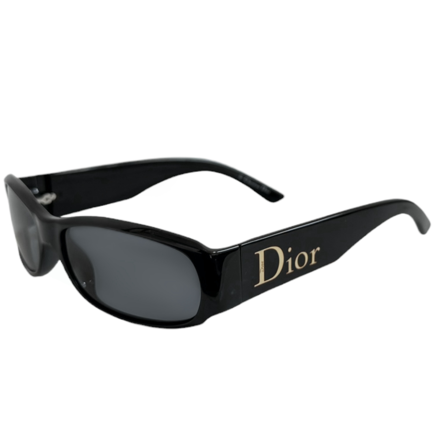 Vintage Dior Logo Chunky Sunglasses in Black / Gold | NITRYL