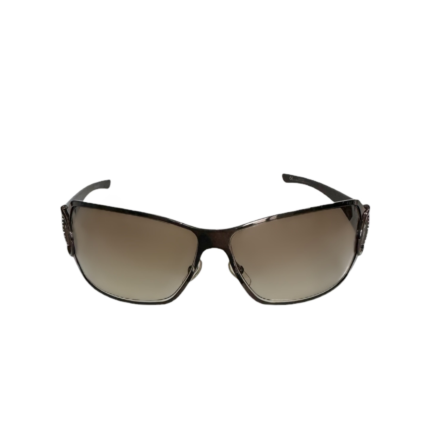 Gucci Diamante Horsebit Wraparound Sunglasses in Brown - Image 2