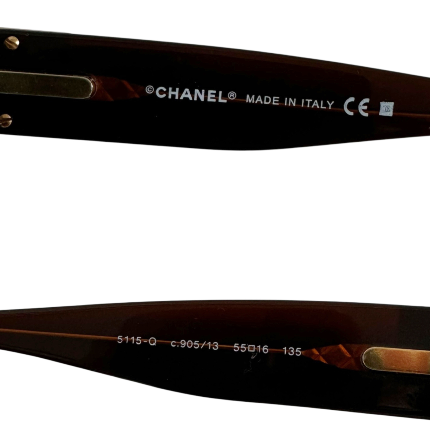 Chanel Logo Sunglasses in Brown / Gold - Image 3
