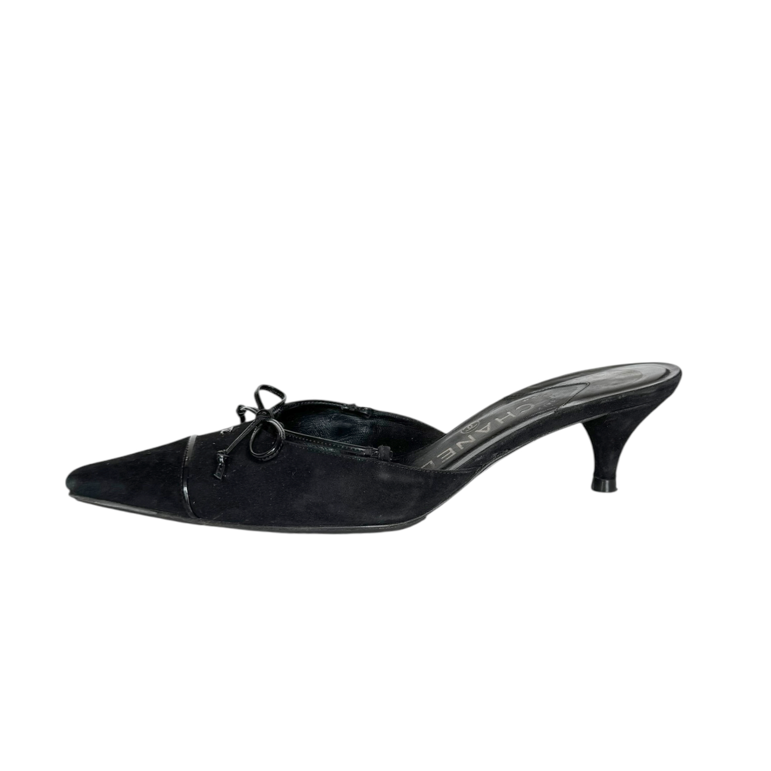 Chanel Bow Logo Mules Heels in Black UK 3.5 - Image 2