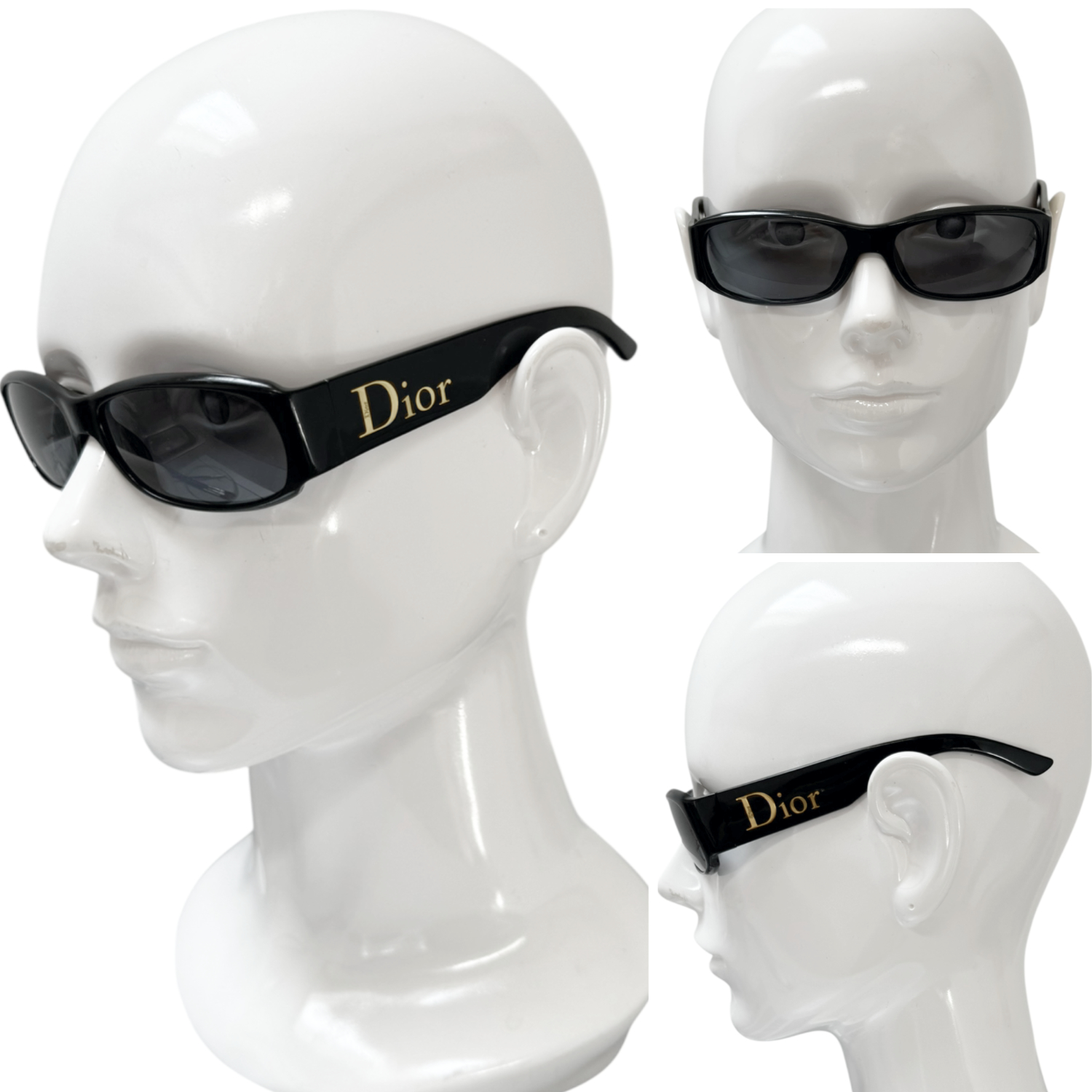Dior Logo Chunky Sunglasses in Black / Gold - Image 4