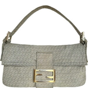 Vintage Fendi Monogram Denim Shoulder Baguette Bag | NITRYL