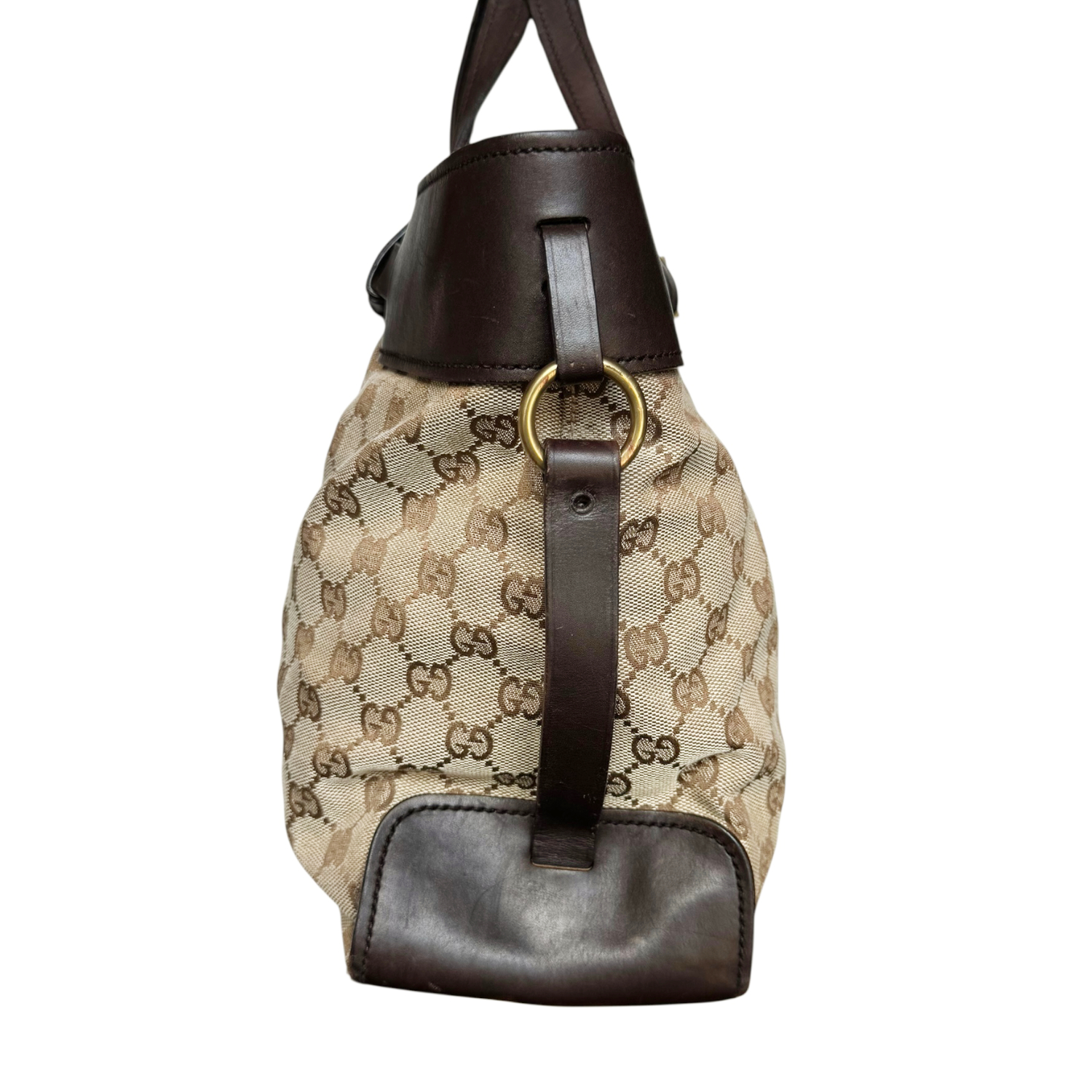 Gucci Monogram Tote Shoulder Bag in Beige / Brown - Image 3