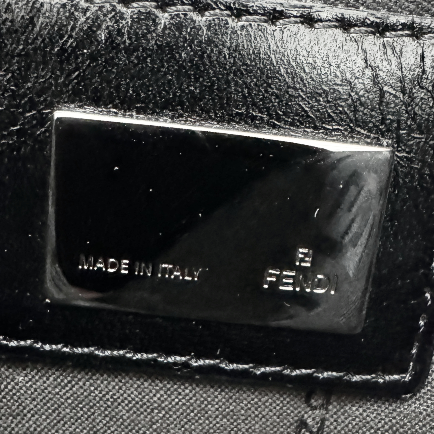 Fendi Monogram Shoulder Baguette Bag in Black / Silver - Image 7