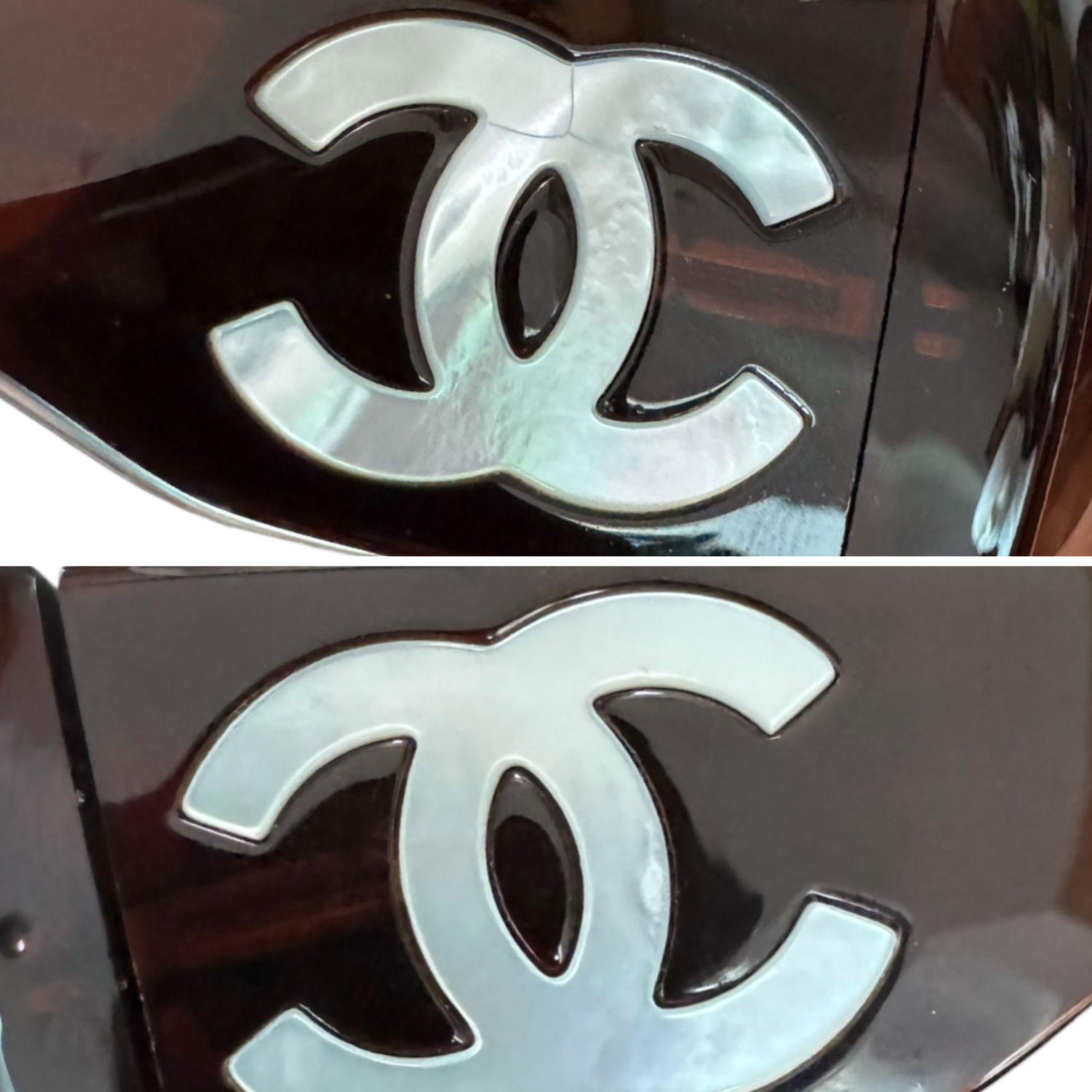 Chanel CC Mother of Pearl Sunglasses in Brown - Image 4