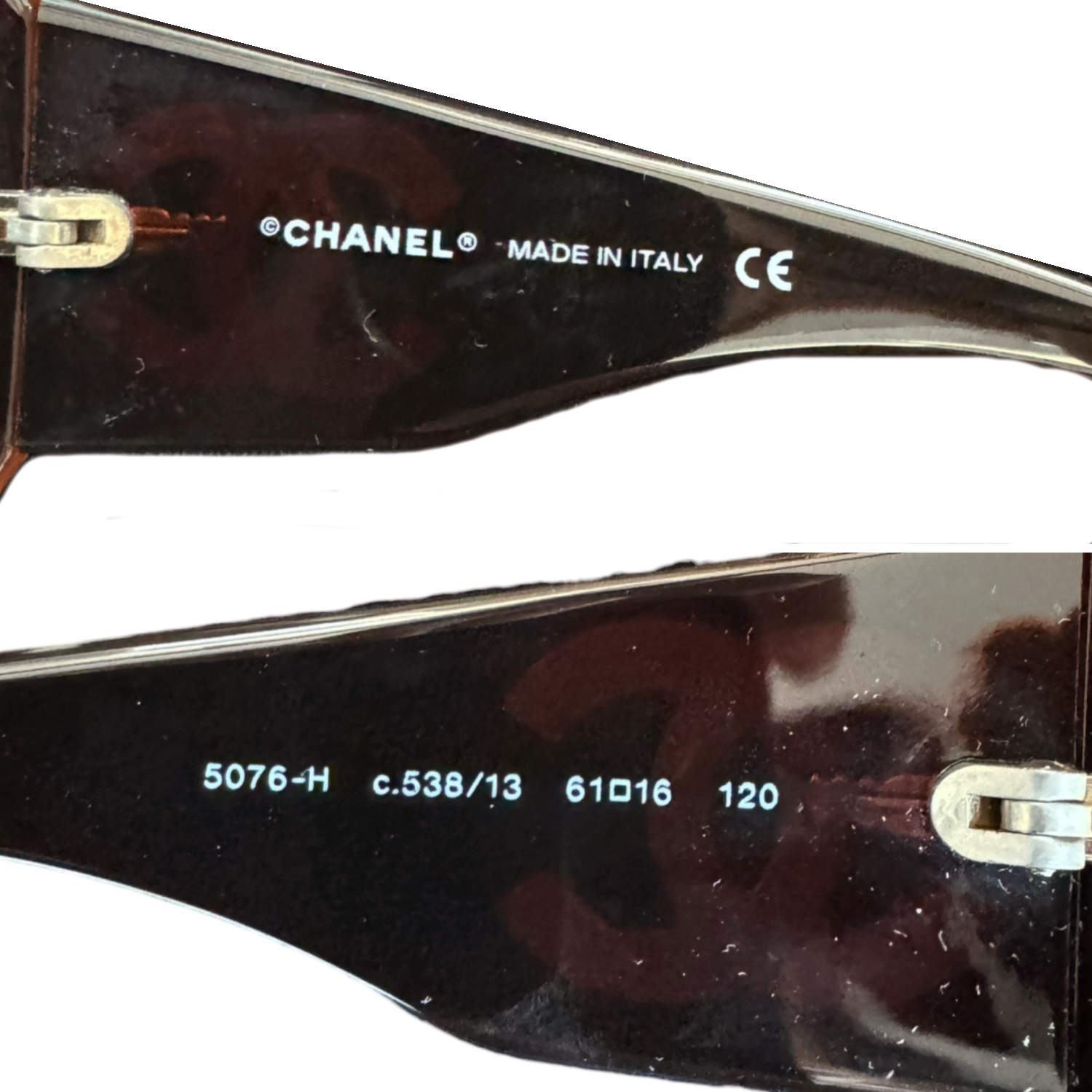 Chanel CC Mother of Pearl Sunglasses in Brown - Image 5