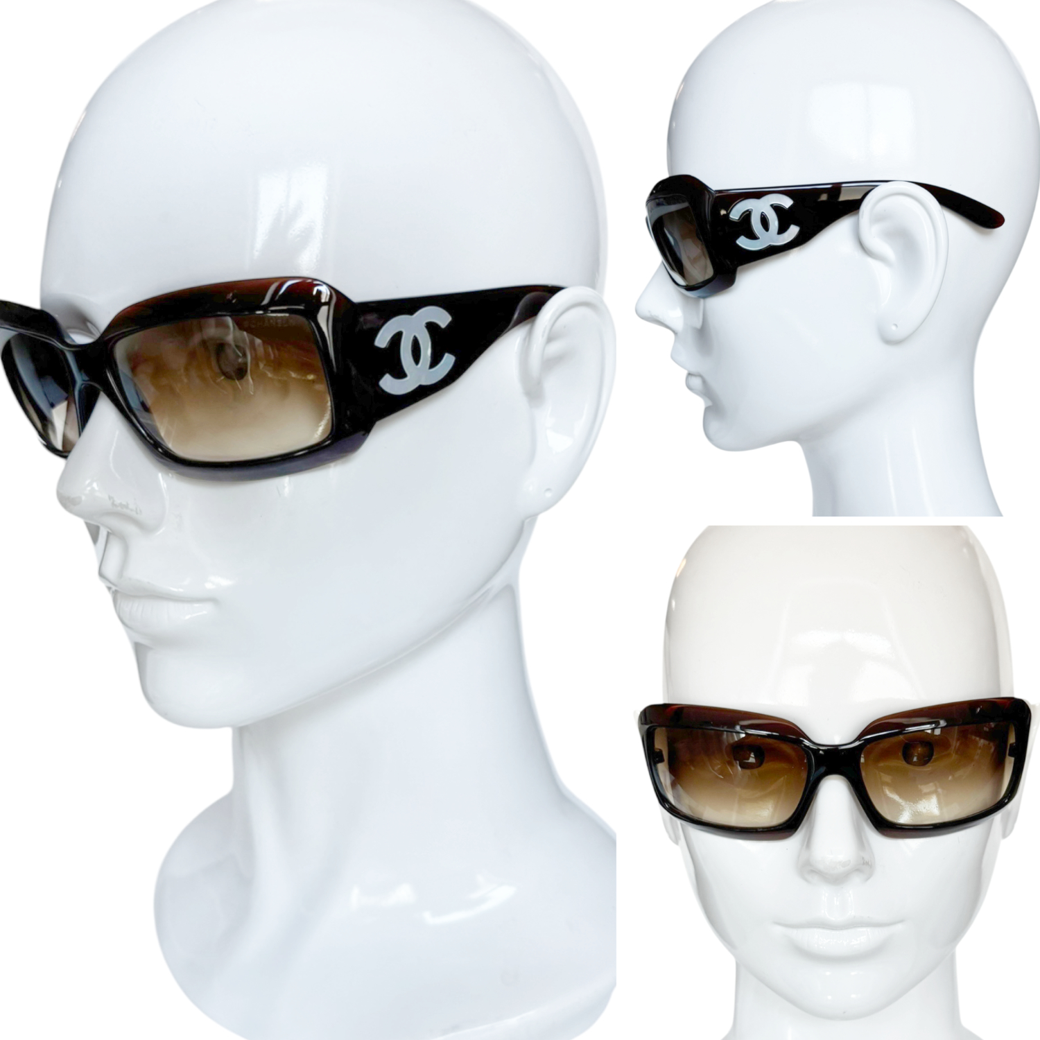Chanel CC Mother of Pearl Sunglasses in Brown - Image 6